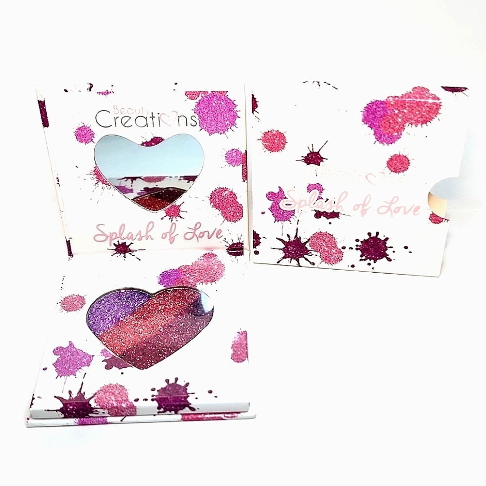 Beauty Creations Splash Of love Pressed Powder Love Shape Pallet Glitter